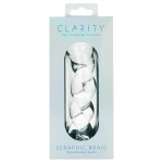 Clarity - fonott mintás üveg dildó (átlátszó)