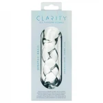 Clarity - fonott mintás üveg dildó (átlátszó)