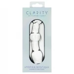 Clarity Utopian Mystique - bordázott üveg anál dildó (átlátszó)