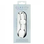 Clarity Utopian Mystique - bordázott üveg anál dildó (átlátszó)