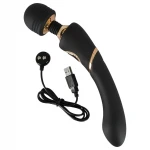Cleopatra Wand - prémium masszírozó vibrátor strasszokkal (fekete)