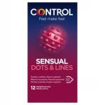 Control - bordázott, pontozott óvszer (12 db)