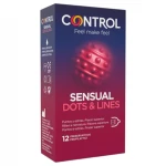 Control - bordázott, pontozott óvszer (12 db)