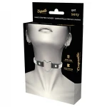 Coquette - strasszos choker nyakpánt szív medállal (fekete)
