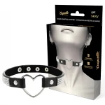 Coquette - strasszos choker nyakpánt szív medállal (fekete)