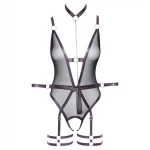 Cottelli Bondage - nyitott body és kar bilincs (sötétlila)