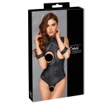 Cottelli Bondage - nyitott cici villantós body (fekete)