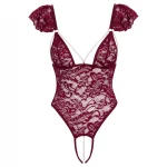 Cottelli - csipkés gyöngyös body (piros)