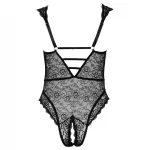 Cottelli Curves Plus Size - átlátszó mintás body (fekete)