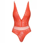 Cottelli - keresztpántos csipke body (piros)