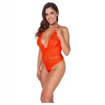 Cottelli - keresztpántos csipke body (piros)