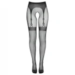 Cottelli Legwear - fekete combfixes nyitott harisnya (S-L)