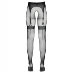 Cottelli Legwear - fekete combfixes nyitott harisnya (S-L)