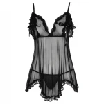 Cottelli - Lenge, fodros babydoll (fekete)