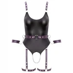 Cottelli - nyitott bondage body bilincsekkel (fekete)