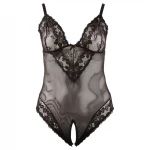 Cottelli Plus Size - csipkés body (fekete)