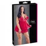 Cottelli Plus Size - csipkés, lenge babydoll (piros)