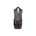 Cottelli Plus Size - fényes sifon szexi ruha nőknek (fekete)