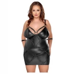 Cottelli Plus Size - szexi ruha bilinccsel (fekete)