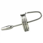 DeepRing - ezüst gyűrűs fém dilátor, húgycsőtágító rúd (9 cm)