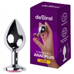 Desirel Pink Jewel M - anál plug (ezüst-pink)