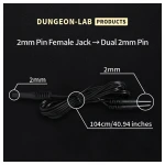 DG-LAB - 2 mm-es elektróda hosszabbító és elosztó kábel (fekete)
