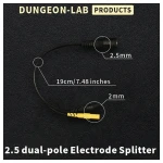 DG-LAB - elektróda elosztó 2,5 mm-es aljzatról 2 mm-esre (fekete)