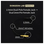 DG-LAB - elektróda elosztó 2,5 mm-es aljzatról 2 mm-esre (fekete)