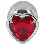 You2Toys - Diamond - 85 g-os alumínium anál plug (ezüst-piros)