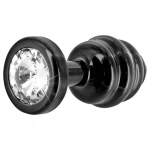 DIOGOL Anni - fekete bordázott butt plug, anál plug (3 cm)
