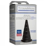 Doc Johnson TitanMen Anal Stretcher - kúpos anál tágító plug (fekete) - 15 cm