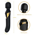 Dorcel Dual Orgasms Gold - 2in1 masszírozó vibrátor, wand masszírozó (fekete)