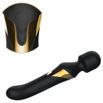 Dorcel Dual Orgasms Gold - 2in1 masszírozó vibrátor, wand masszírozó (fekete)