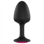 Dorcel Geisha Plug Ruby L - fekete pink köves anál plug (nagy)