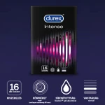 Durex Intense - bordázott és pontozott óvszer (16 db)