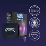 Durex Intense - bordázott és pontozott óvszer (3 db)
