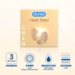 Durex Real Feel - latexmentes óvszer (3 db)