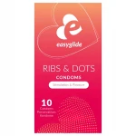 EasyGlide Ribs & Dots - pontozott óvszer (10 db)