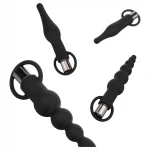 EasyToys - akkus anál vibrátor szett - 4 részes (fekete)