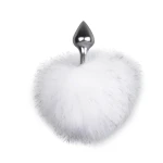 EasyToys Bunny NO1 - fém anál plug nyuszifarokkal (ezüst-fehér)