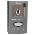 EasyToys Bunny NO1 - fém anál plug nyuszifarokkal (ezüst-fehér)