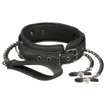 EasyToys - bimbócsipesz, nyakörv és póráz bondage szett (4 részes)