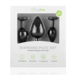 EasyToys Diamond - köves anál plug szett kezdőknek (fekete)