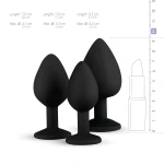 EasyToys Diamond - köves anál plug szett kezdőknek (fekete)