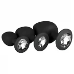 EasyToys Diamond - köves anál plug szett kezdőknek (fekete)