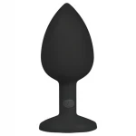 EasyToys Diamond - fehér köves anál plug (kicsi, fekete)