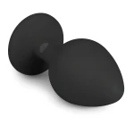 EasyToys Diamond - fehér köves anál plug (közepes, fekete)
