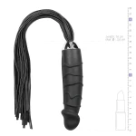 EasyToys Flogger - korbács és szilikon dildó egyben (fekete)