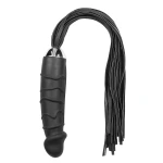 EasyToys Flogger - korbács és szilikon dildó egyben (fekete)