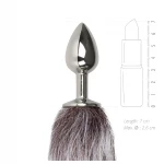 EasyToys Fox NO5 - fém anál plug rókafarokkal (ezüst)
